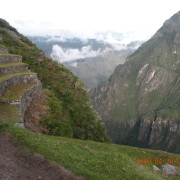 Machu Picchu pärast päikesetõusu, pisut pöördes