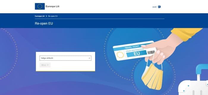 Tutvu Euroopa reisiinfoga portaalis Re-open EU!