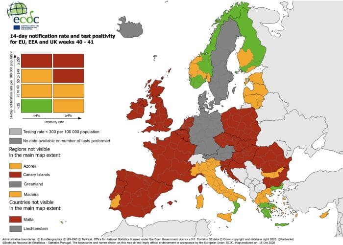 ECDC avaldas Euroopa riskikaardi