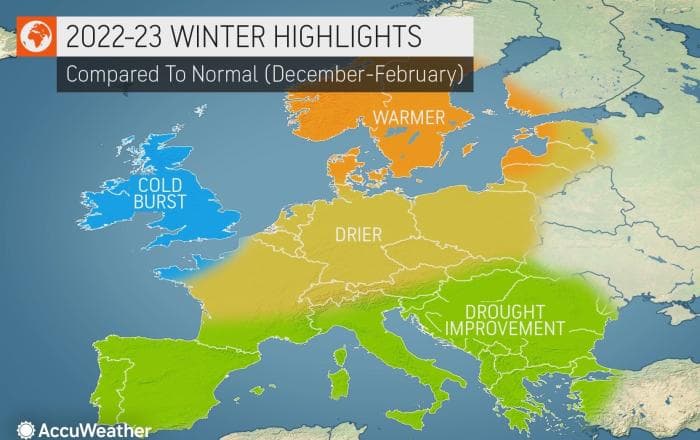 Euroopa 2022/2023 talvine ilma- ja lumeprognoos